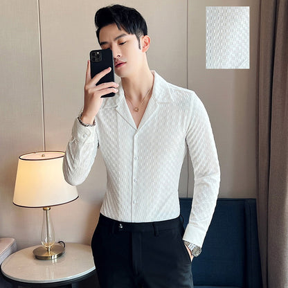 White Stylish Full Sleeve Casual Wear Shirt For Men