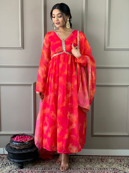 Beautiful Suit In Alia Design With Pant And Dupatta