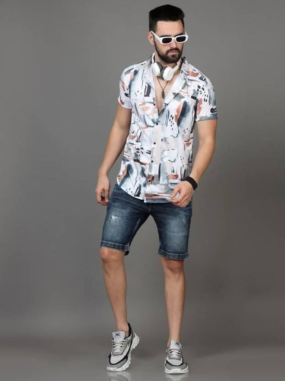 Men's Printed Rayon Half Sleeves Shirt