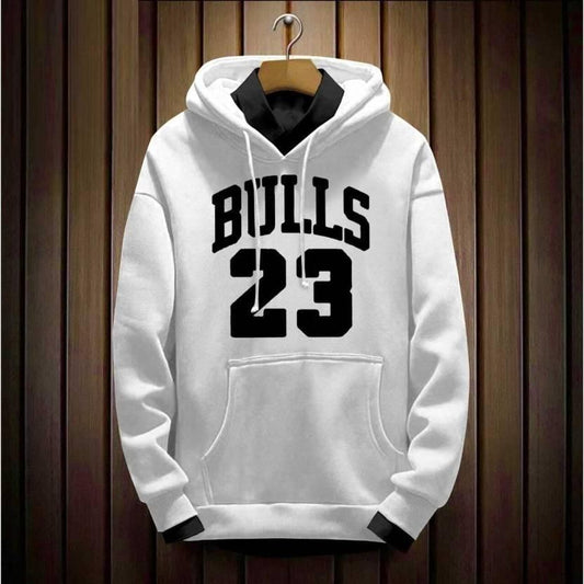 Men's Fleece Typography Print White Hoodies Sweatshirts